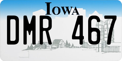 IA license plate DMR467