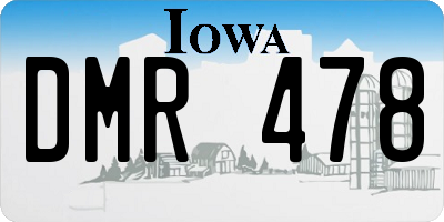 IA license plate DMR478