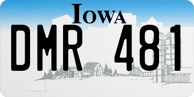 IA license plate DMR481
