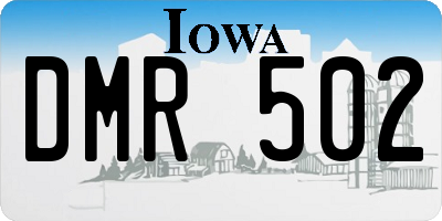 IA license plate DMR502