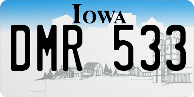 IA license plate DMR533