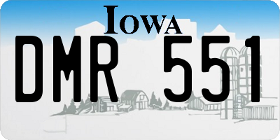 IA license plate DMR551
