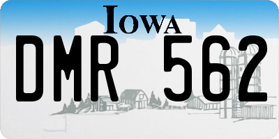 IA license plate DMR562