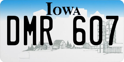 IA license plate DMR607