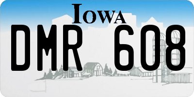 IA license plate DMR608