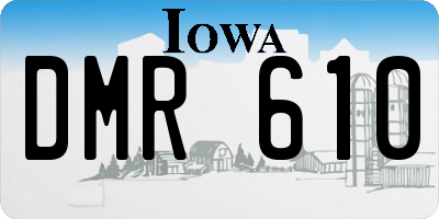 IA license plate DMR610
