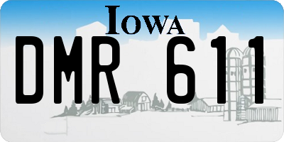 IA license plate DMR611