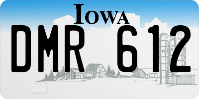 IA license plate DMR612