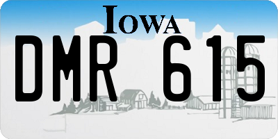 IA license plate DMR615
