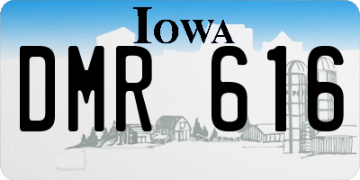 IA license plate DMR616