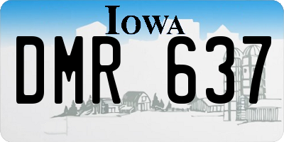 IA license plate DMR637