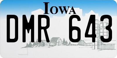 IA license plate DMR643