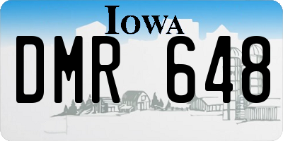 IA license plate DMR648