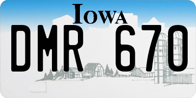 IA license plate DMR670