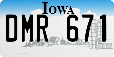 IA license plate DMR671