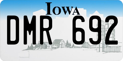 IA license plate DMR692