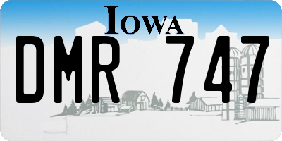 IA license plate DMR747