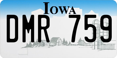 IA license plate DMR759