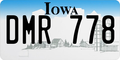 IA license plate DMR778