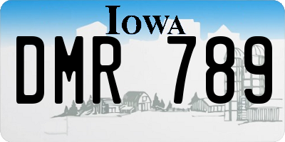 IA license plate DMR789