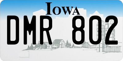 IA license plate DMR802