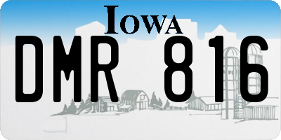 IA license plate DMR816