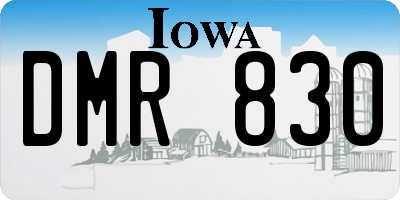 IA license plate DMR830