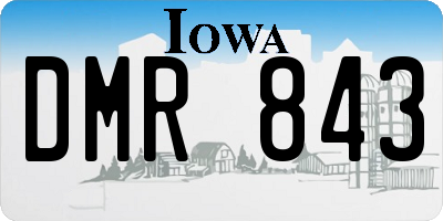 IA license plate DMR843