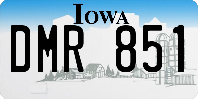 IA license plate DMR851