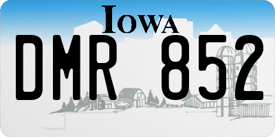 IA license plate DMR852