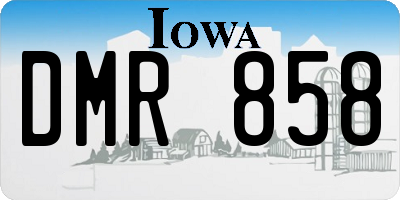 IA license plate DMR858