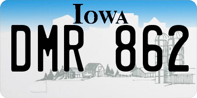 IA license plate DMR862