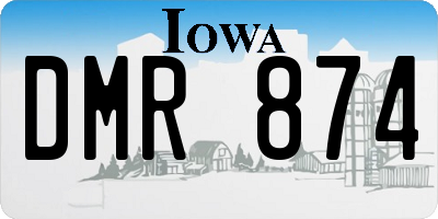 IA license plate DMR874