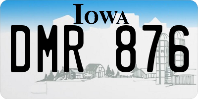 IA license plate DMR876
