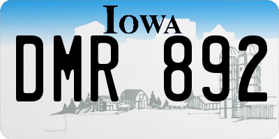 IA license plate DMR892