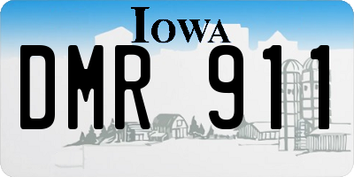 IA license plate DMR911
