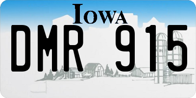 IA license plate DMR915