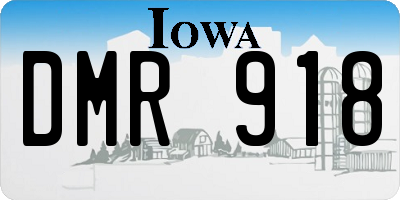 IA license plate DMR918