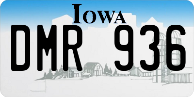 IA license plate DMR936