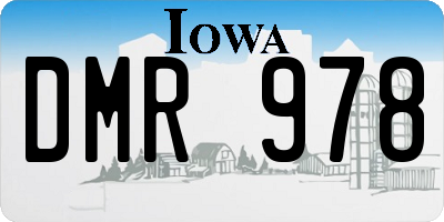 IA license plate DMR978