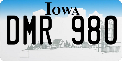 IA license plate DMR980