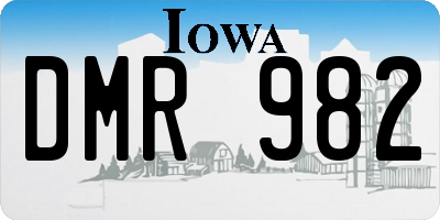IA license plate DMR982