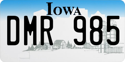 IA license plate DMR985