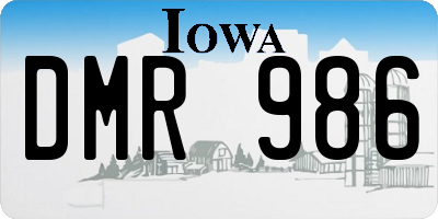 IA license plate DMR986