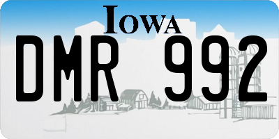 IA license plate DMR992