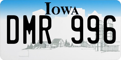 IA license plate DMR996