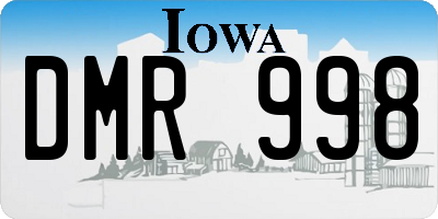 IA license plate DMR998