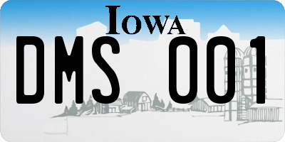 IA license plate DMS001