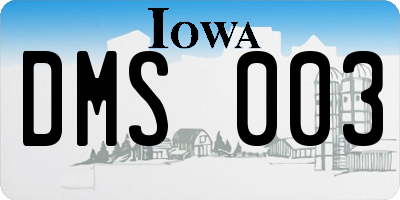 IA license plate DMS003