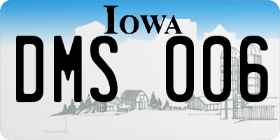 IA license plate DMS006